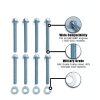 JEYPSHQP Zinc Bolt Set for Chevrolet V8 Engines 3/8-16 x-2