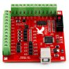 CNCTOPBAOS 4 Axis USB Mach3 Motion Control Card,Red 4-Axis Linkage MACH3 CNC Controller Board,Stepper Motor Driver Control Card 100KHz 4 Inputs Breakout Board for CNC Router Engraving Machine-1