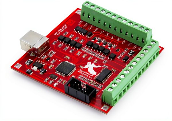 CNCTOPBAOS 4 Axis USB Mach3 Motion Control Card,Red 4-Axis Linkage MACH3 CNC Controller Board,Stepper Motor Driver Control Card 100KHz 4 Inputs Breakout Board for CNC Router Engraving Machine-5