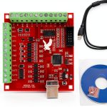 CNCTOPBAOS 4 Axis USB Mach3 Motion Control Card,Red 4-Axis Linkage MACH3 CNC Controller Board,Stepper Motor Driver Control Card 100KHz 4 Inputs Breakout Board for CNC Router Engraving Machine-0