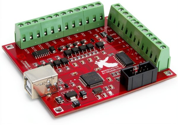 CNCTOPBAOS 4 Axis USB Mach3 Motion Control Card,Red 4-Axis Linkage MACH3 CNC Controller Board,Stepper Motor Driver Control Card 100KHz 4 Inputs Breakout Board for CNC Router Engraving Machine-6