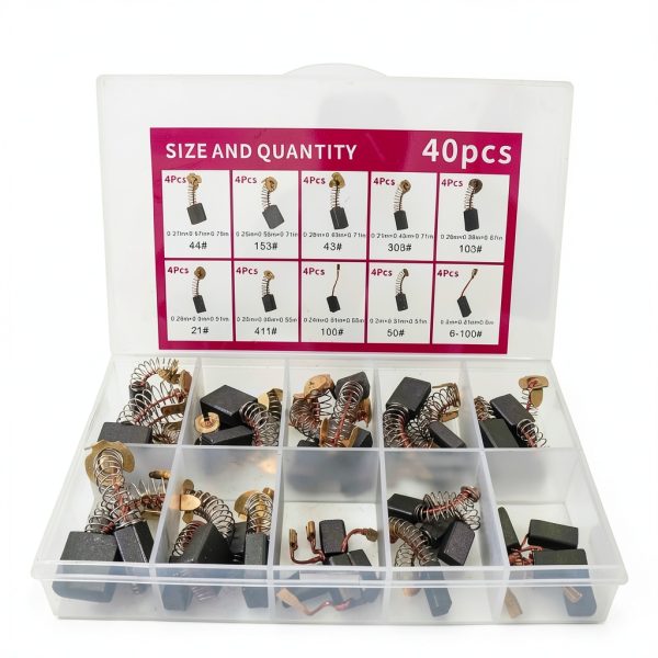 Electric Motor Carbon Brushes BZRR 40pcs Set with 10 Models for Repair-0